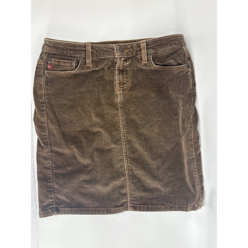 Vintage L.E.I. Brown Corduroy Mini Skirt Womens 9 Y2K Stretch Cotton